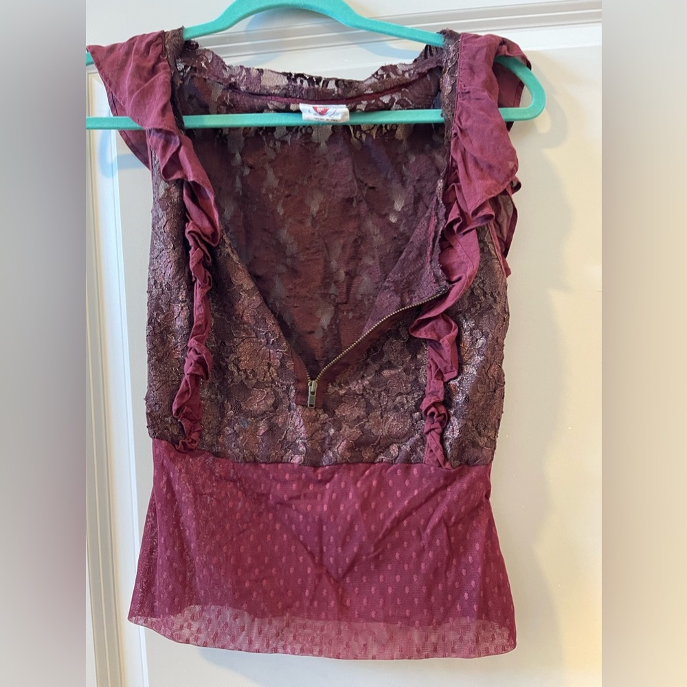 Free people maroon lace top